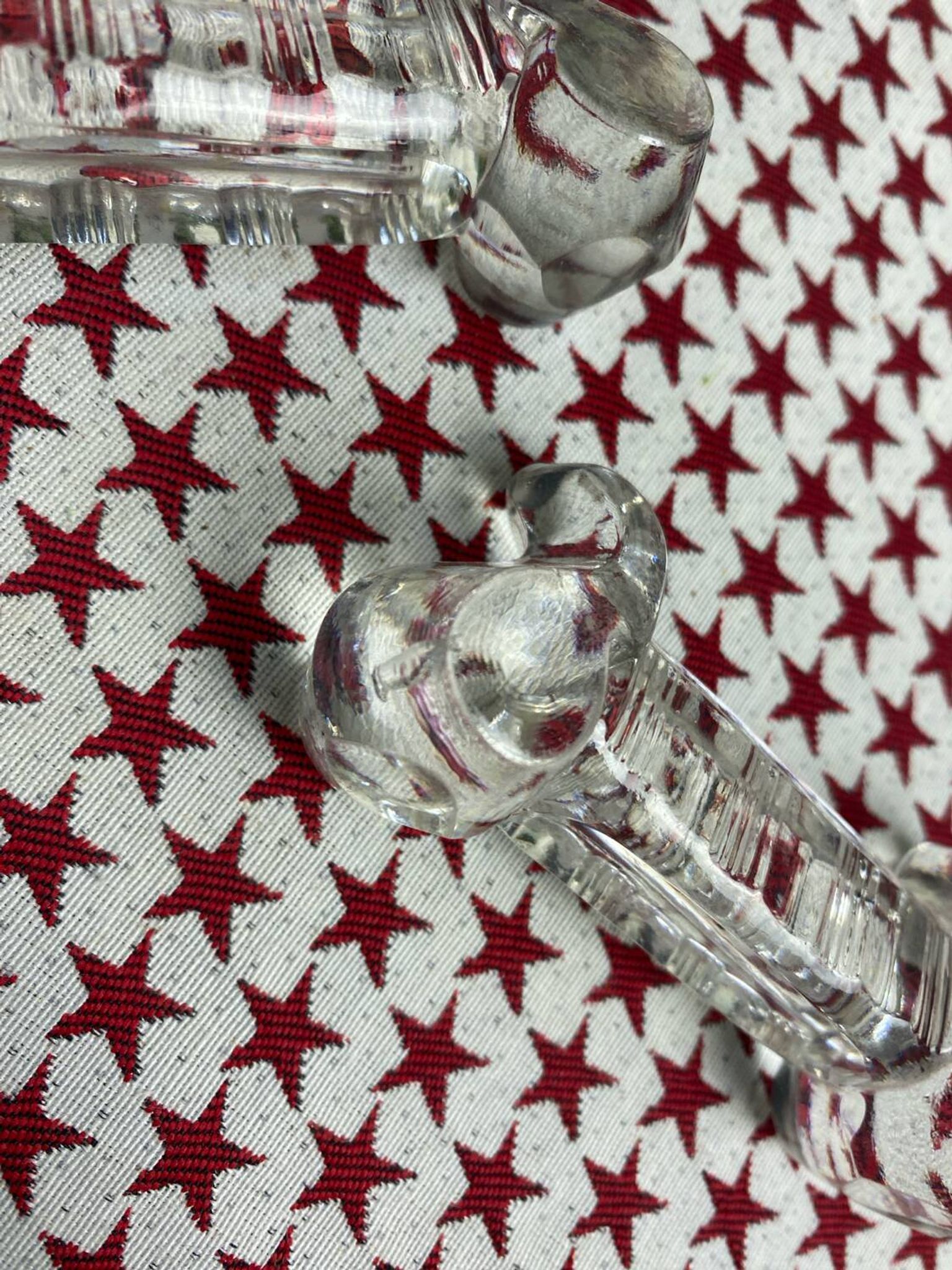Set of 6 antique molded glass knife rests