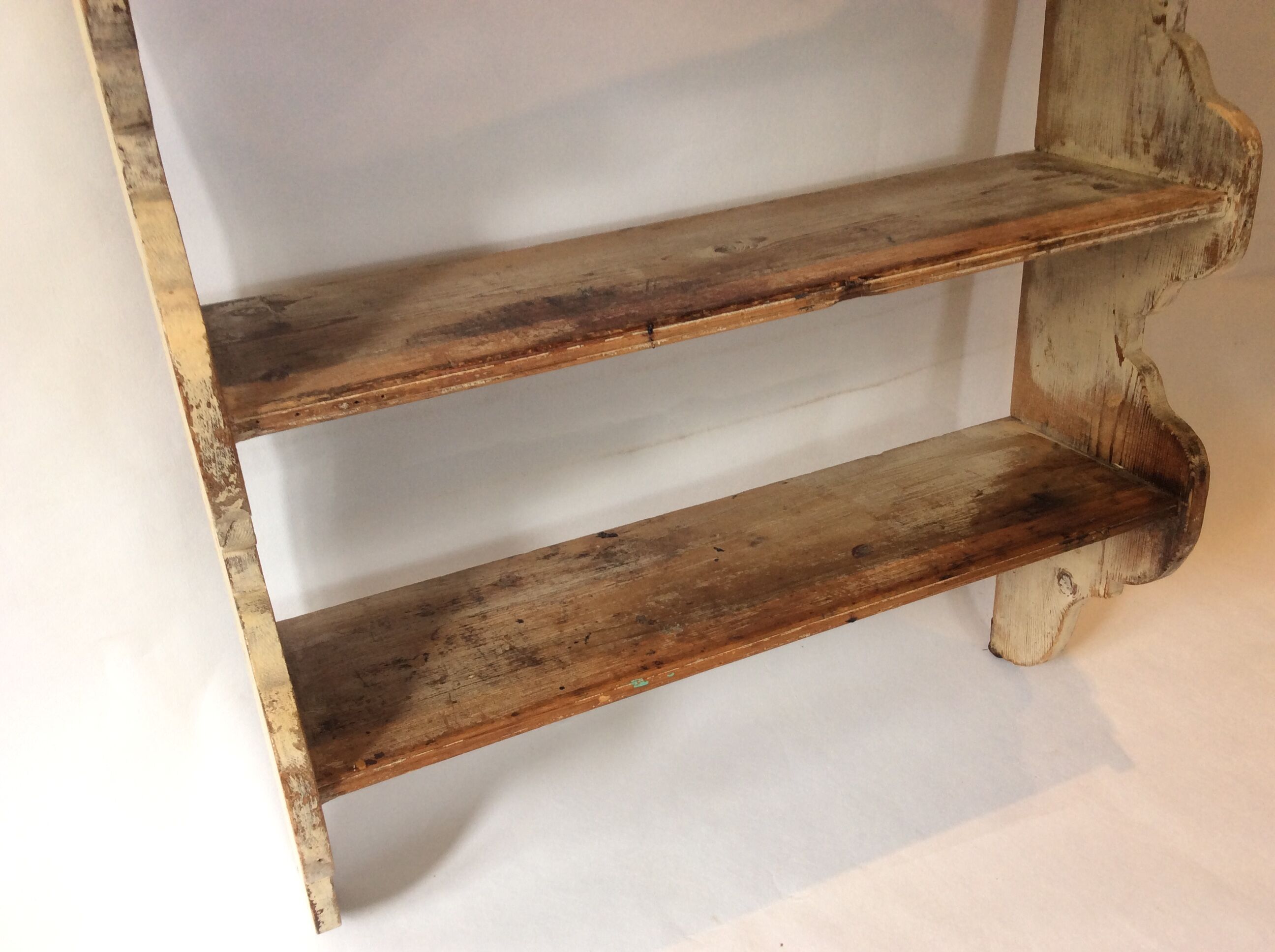 Patinated wooden shelf