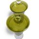 Urnes en verre de Murano vert avec couvercle, style Venini, Italie, années 1950