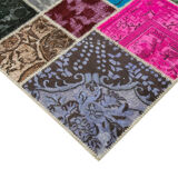 Handwoven anatolian contemporary 206 cm x 305 cm multicolor patchwork carpet