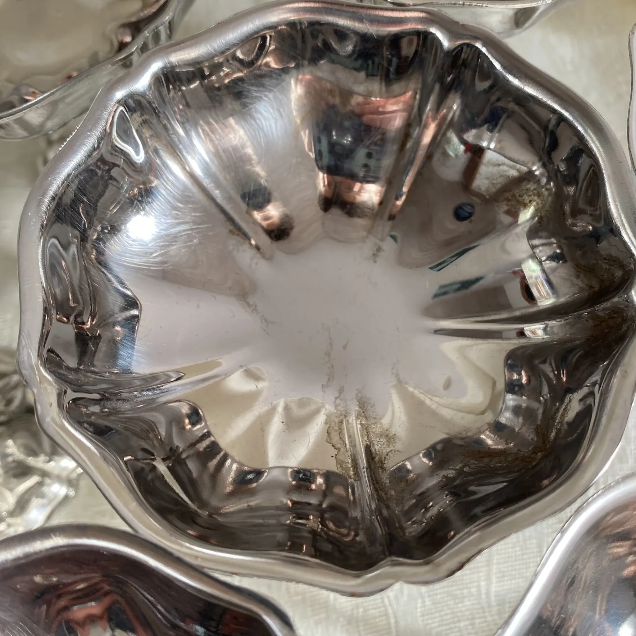 Vintage stainless steel footed bowls