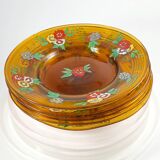 Set of 5 plates in blown glass Gordiola Mallorca