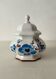 Antique sugar bowl in hand-painted earthenware – Blue floral decoration – Shape