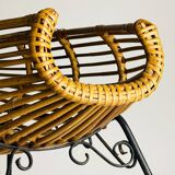 Magazine rack or vintage rattan stand, Italy, 1960s