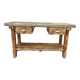 Establishment, counter, wooden and zinc serving table.