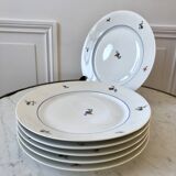 Set of 6 Czech flat plates made in France registered model 50s-60s