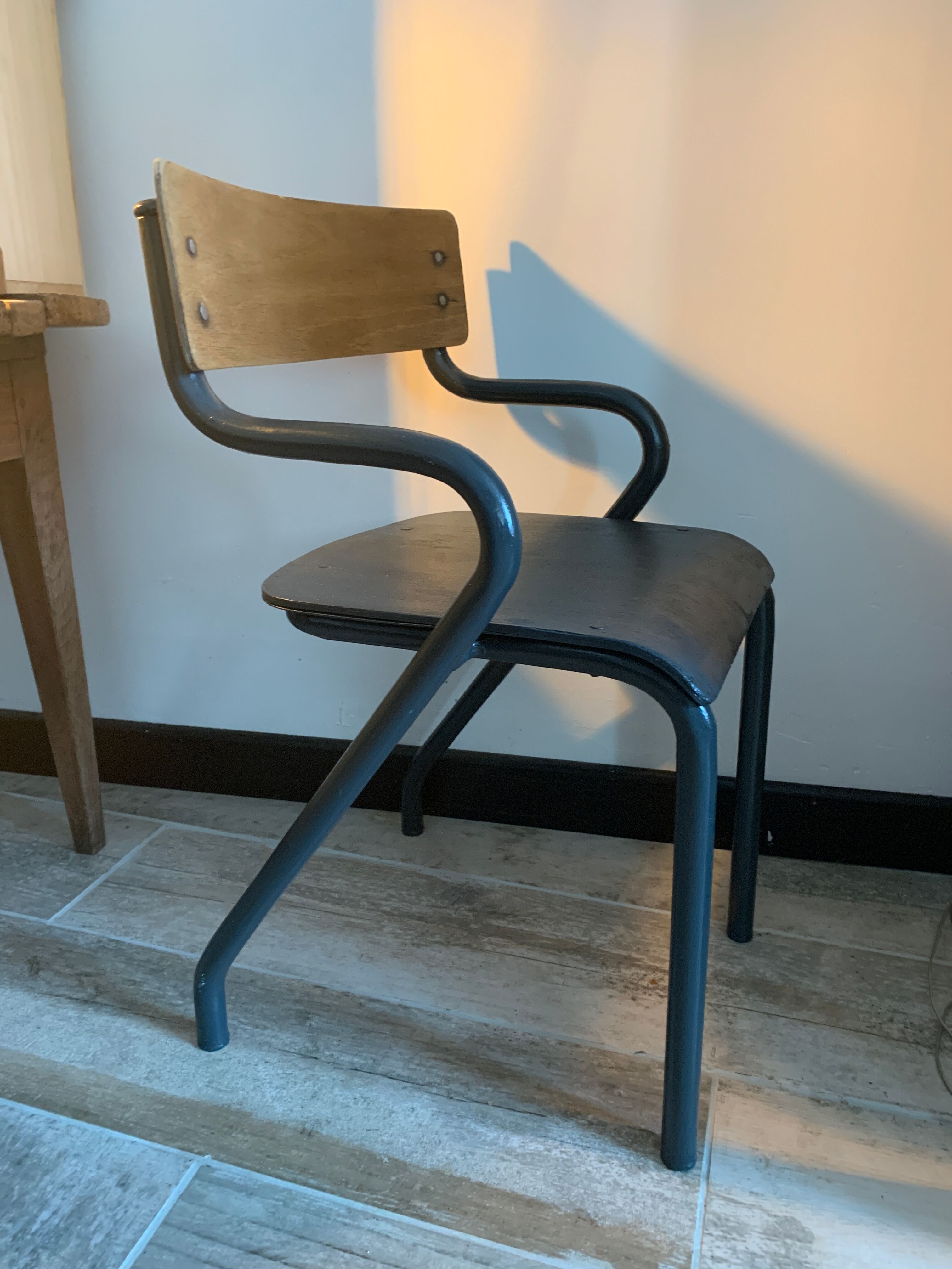 School desk and chair
