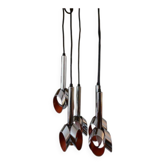 Raak 70s waterfall chandelier 5 chrome lights