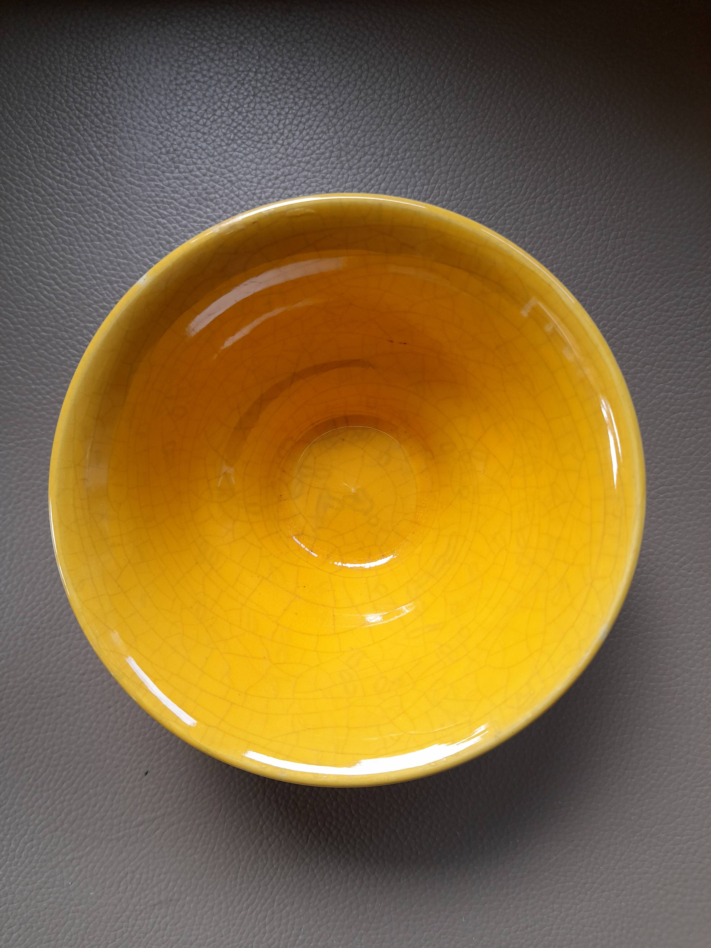Antique yellow earthenware tea set