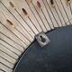 Vintage metal sun mirror in the style of Line Vautrin