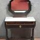 Napoleon III style dressing table in blackened wood, featuring an elegant octagonal mirror