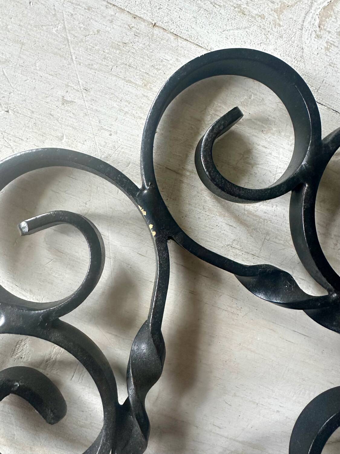 Old wrought iron coat rack