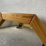 80s hexagonal pine mirror