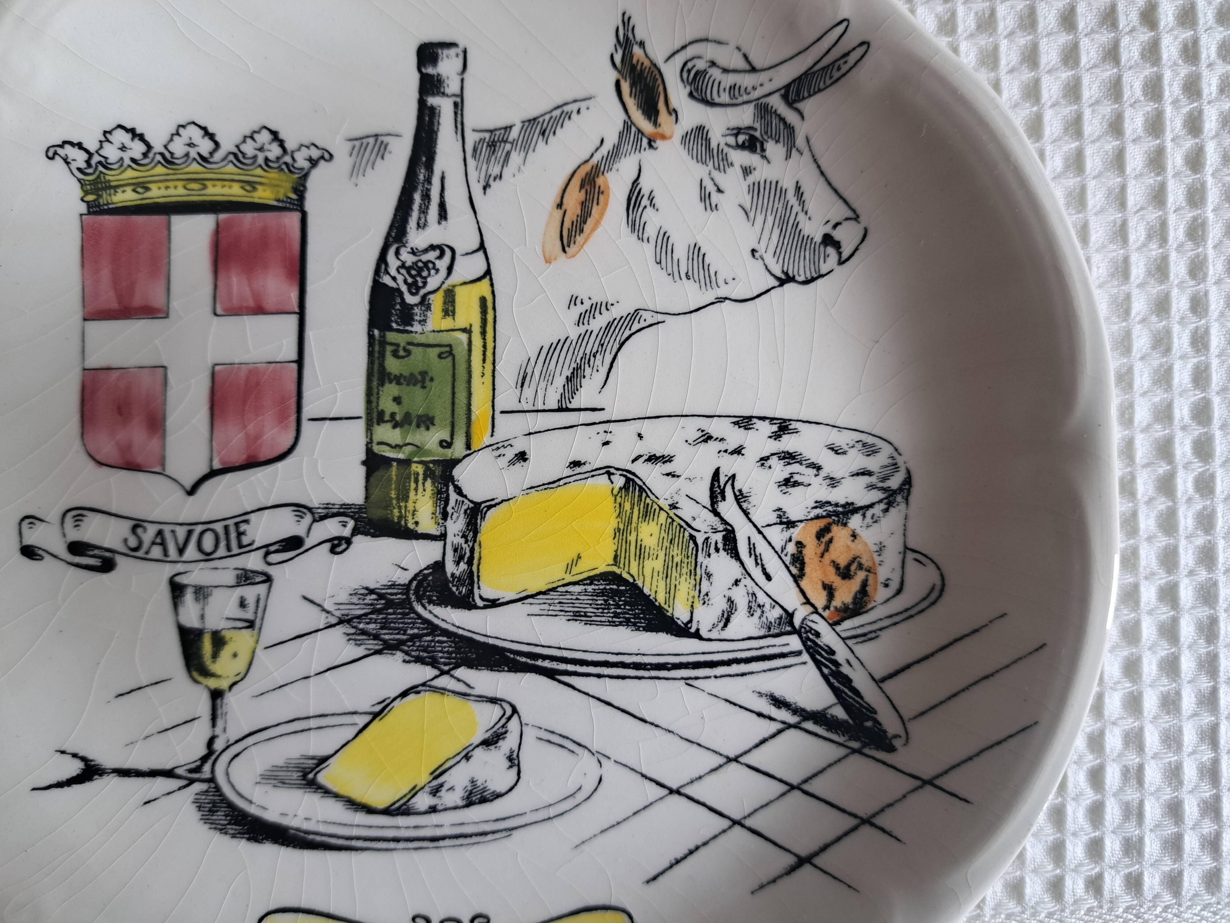 Cheese plates earthenware of Gien Anjou vinicole Vihiers