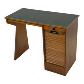 Bureau Art Déco, design minimaliste en chêne, design unique des années 40, Pays-Bas.