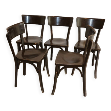 5 chairs BAUMANN N°29 brown
