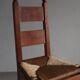 4 brutalist oak rush seat chairs | France | 1960s
