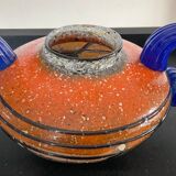 Vintage glass paste vase with handles