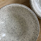 5 hollow plates in hand-speckled Italian ceramic