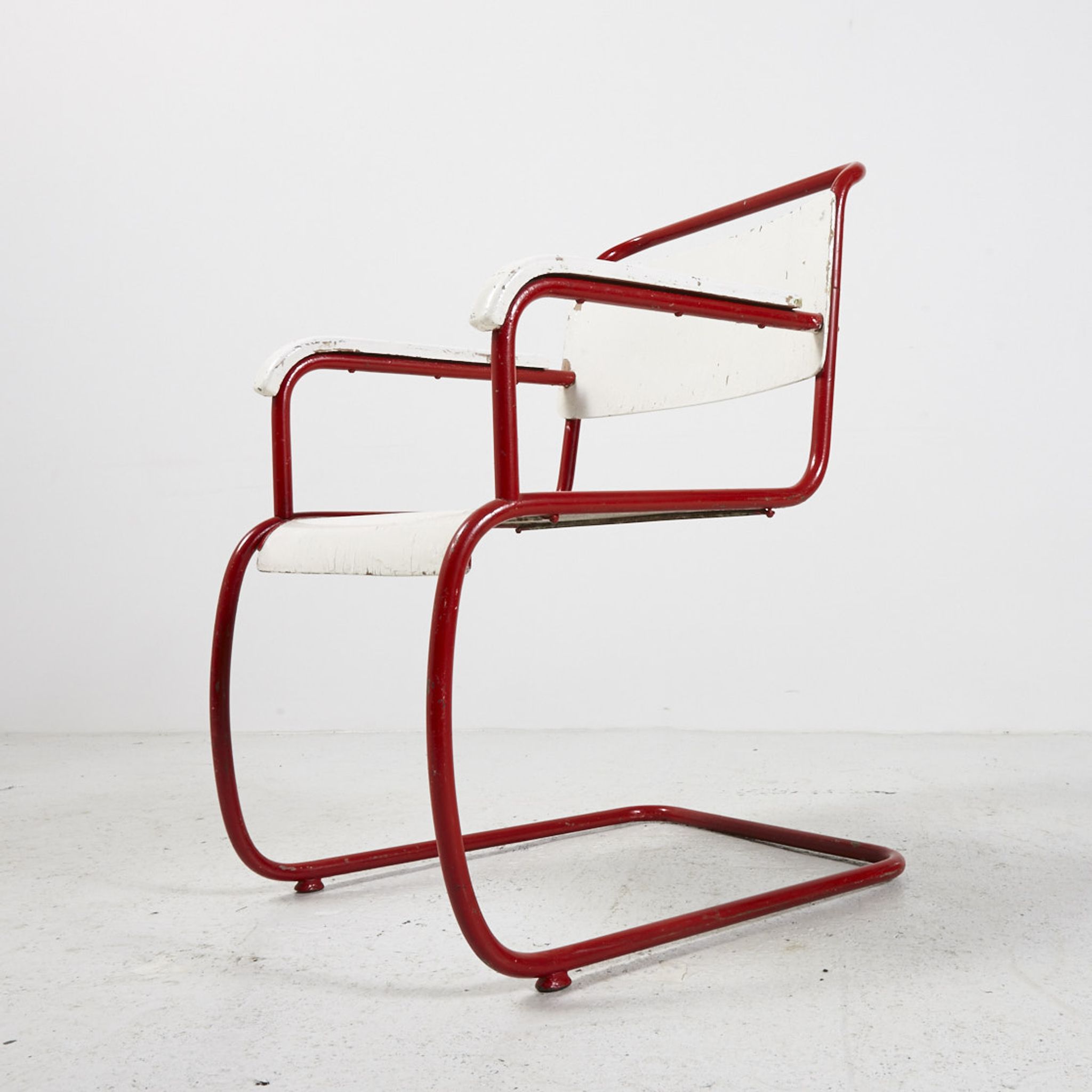 Red & white bauhaus armchair