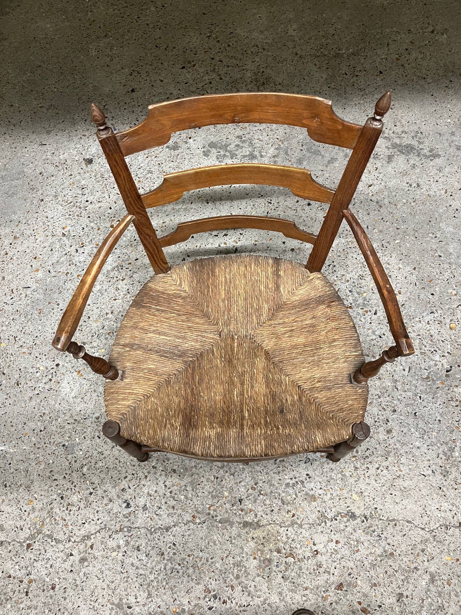 Provencal armchair, straw seat
