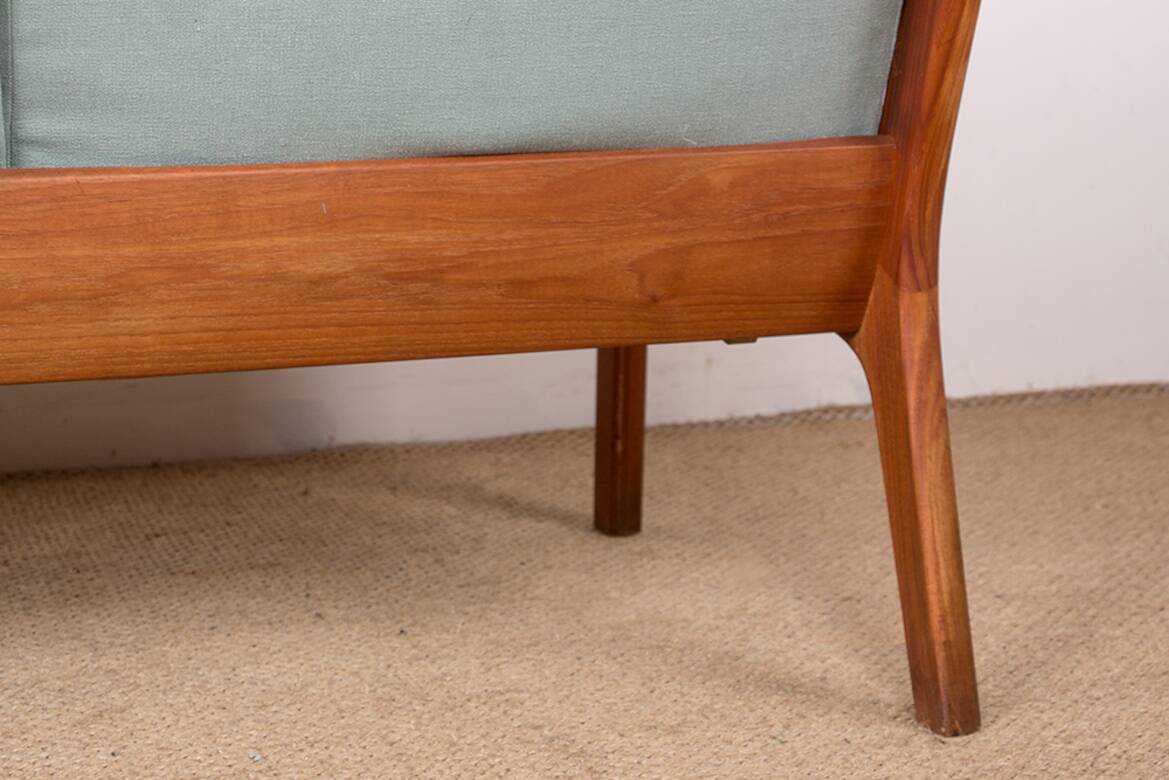 Danish 3-seater sofa in teak and new fabric, Senator model Ole Wanscher, France & Son.