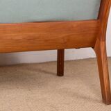 Danish 3-seater sofa in teak and new fabric, Senator model Ole Wanscher, France & Son.