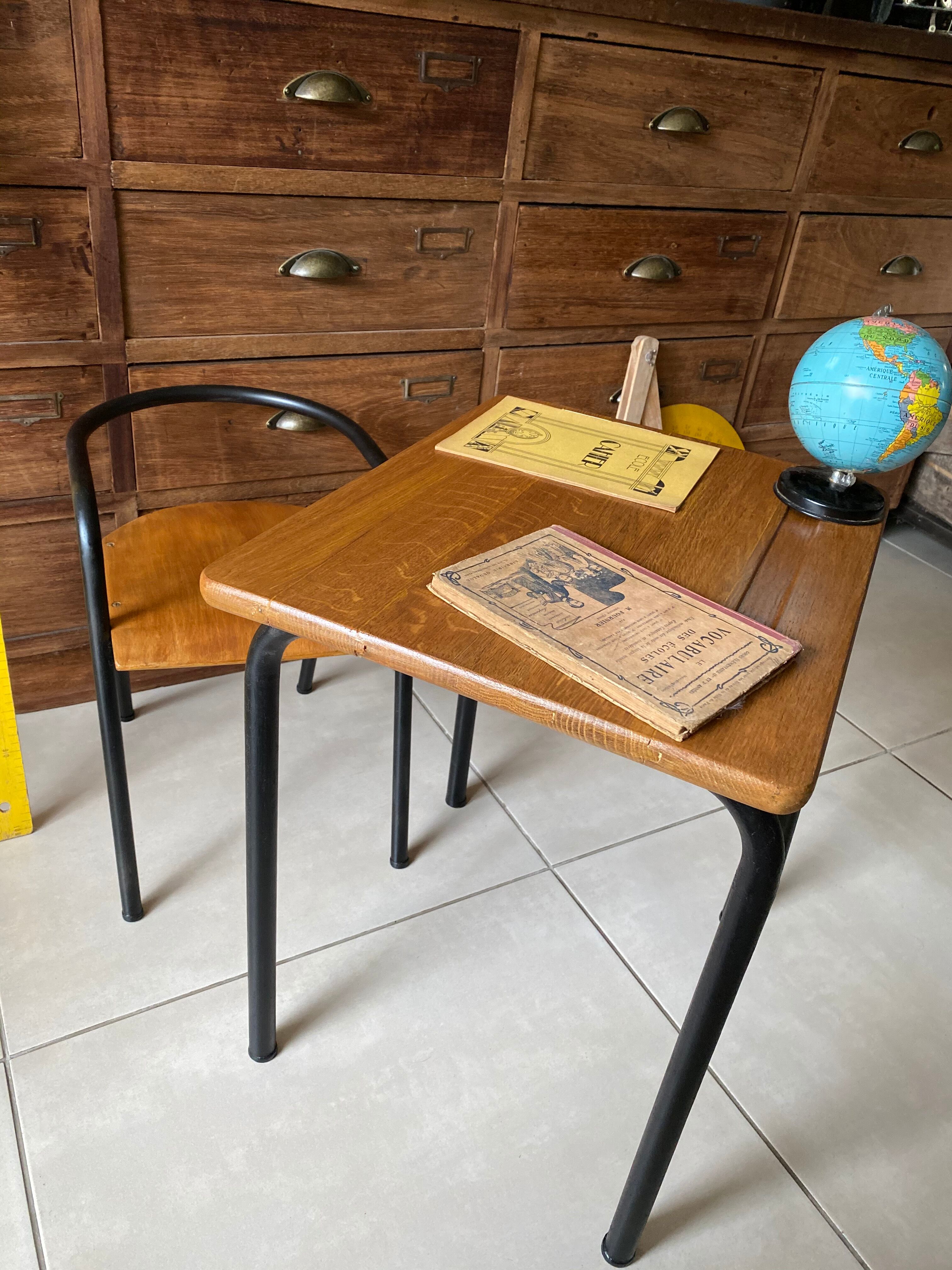 J. Hitier school desk and chair set