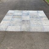 Patchwork wool rug 200x300 grey