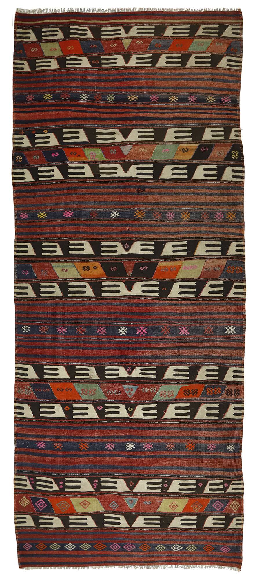 Handcrafted Vintage Rug 116x 382 cm