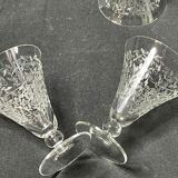 6 engraved light crystal glasses