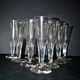 Portieux? Set of 10 cut glass champagne flutes from 1900 bistro.