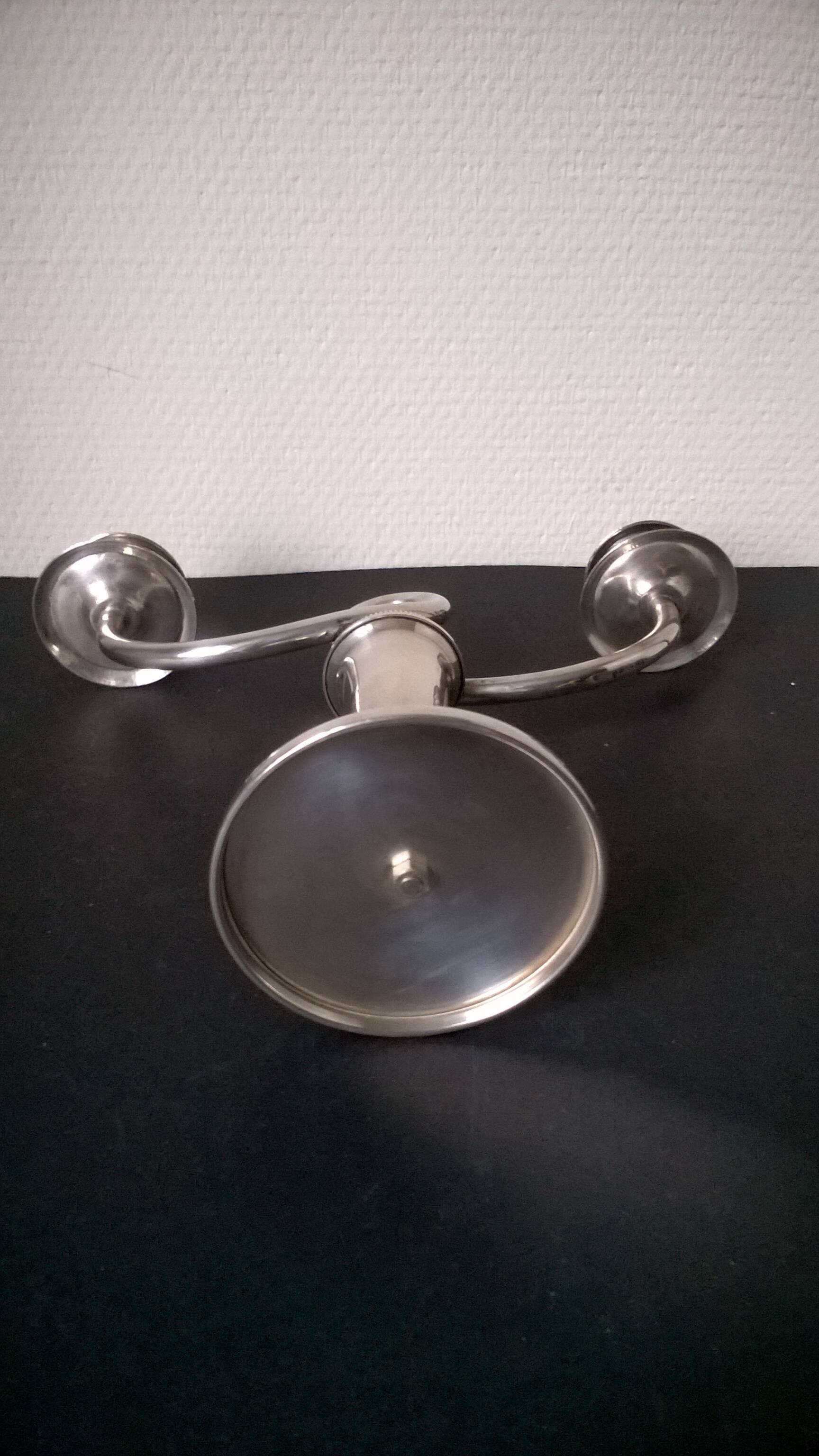 Candle holder - Gallia candlestick - Christofle Royaumont model in silver-plated metal