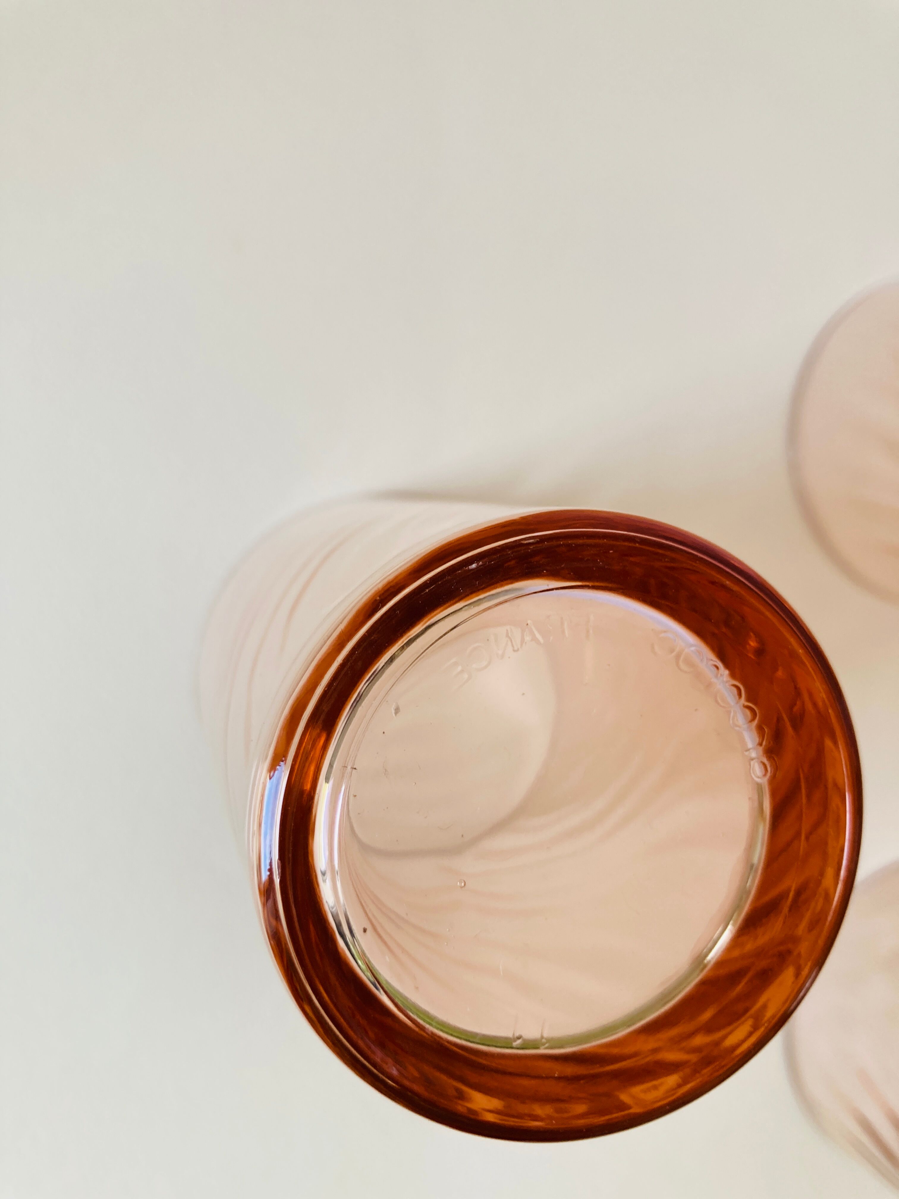 Lot of 6 vintage glasses Rosaline Arcoroc 80s