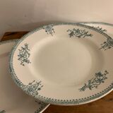 10 dessert plates and Art Deco green Saint Amand serving dish