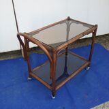 Vintage bamboo rolling trolley