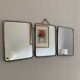Vintage mirror triptych barber ink stain, 1950, 24 x 56 cm