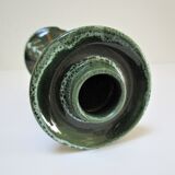 enamelled ceramic candle holder signed "S" plant decoration 70s
