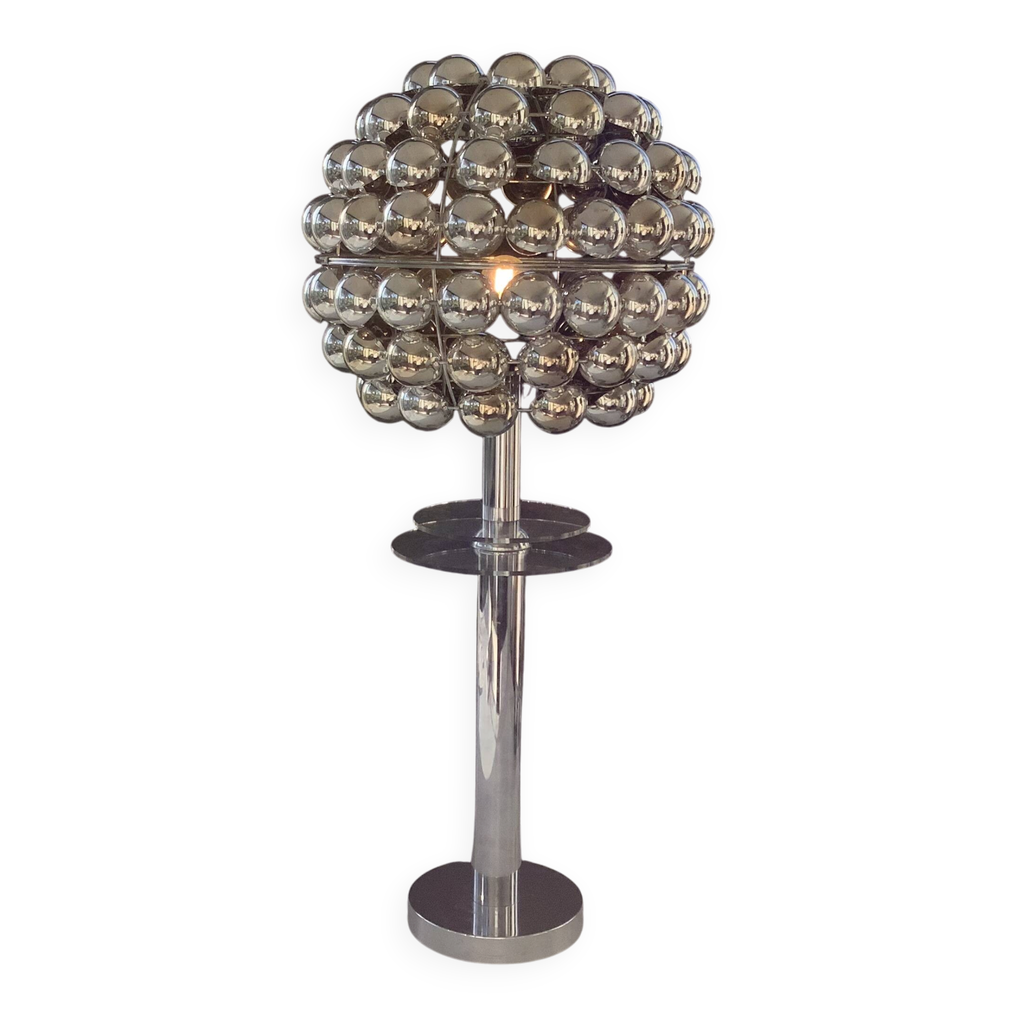 Vintage Kinetic Lamp Shade Kare Plexi Chrome Space Age