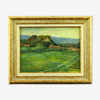 Charming little oil on well framed panel