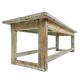 Solid wood coffee table with blue patina
