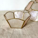 Abat jour to hang in mother-of-pearl and brass