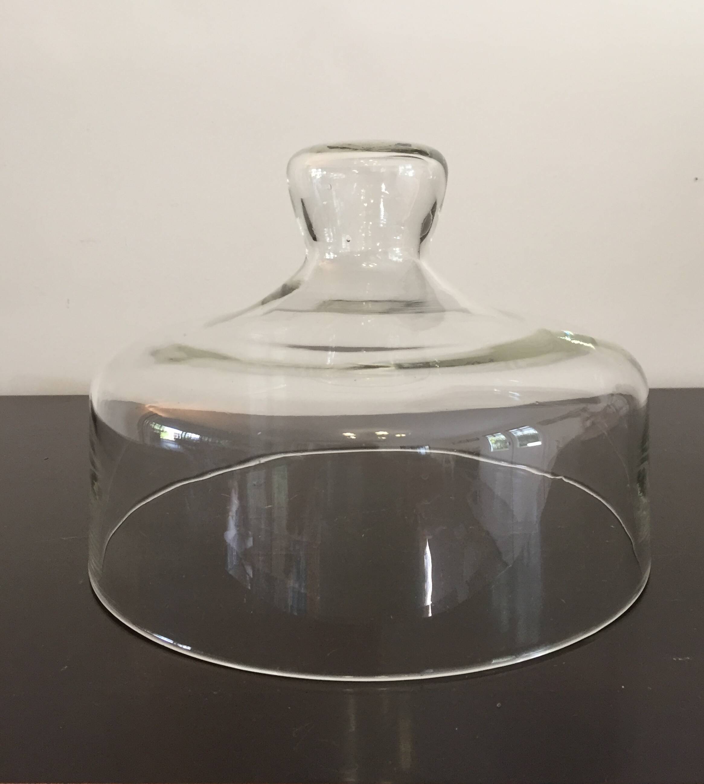 old large bell - blown glass - cheese cakes tart - vintage