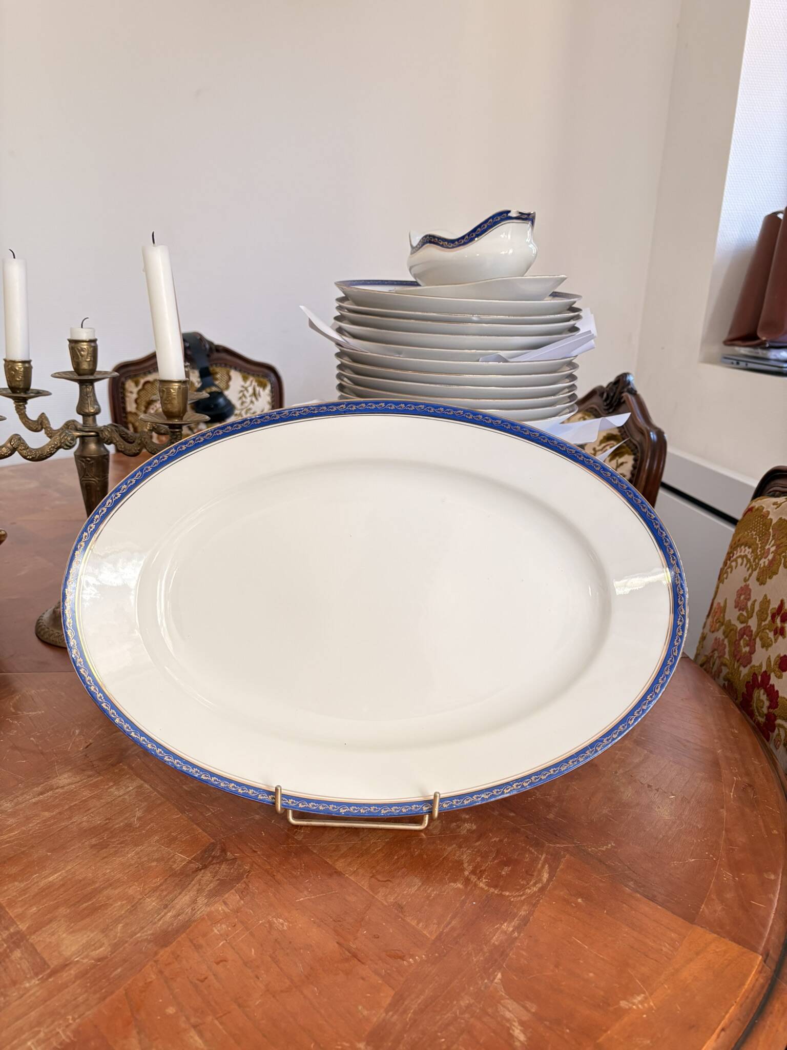 Antique Oval Dish 40x27cm Limoges Porcelain Betoule & Legrand