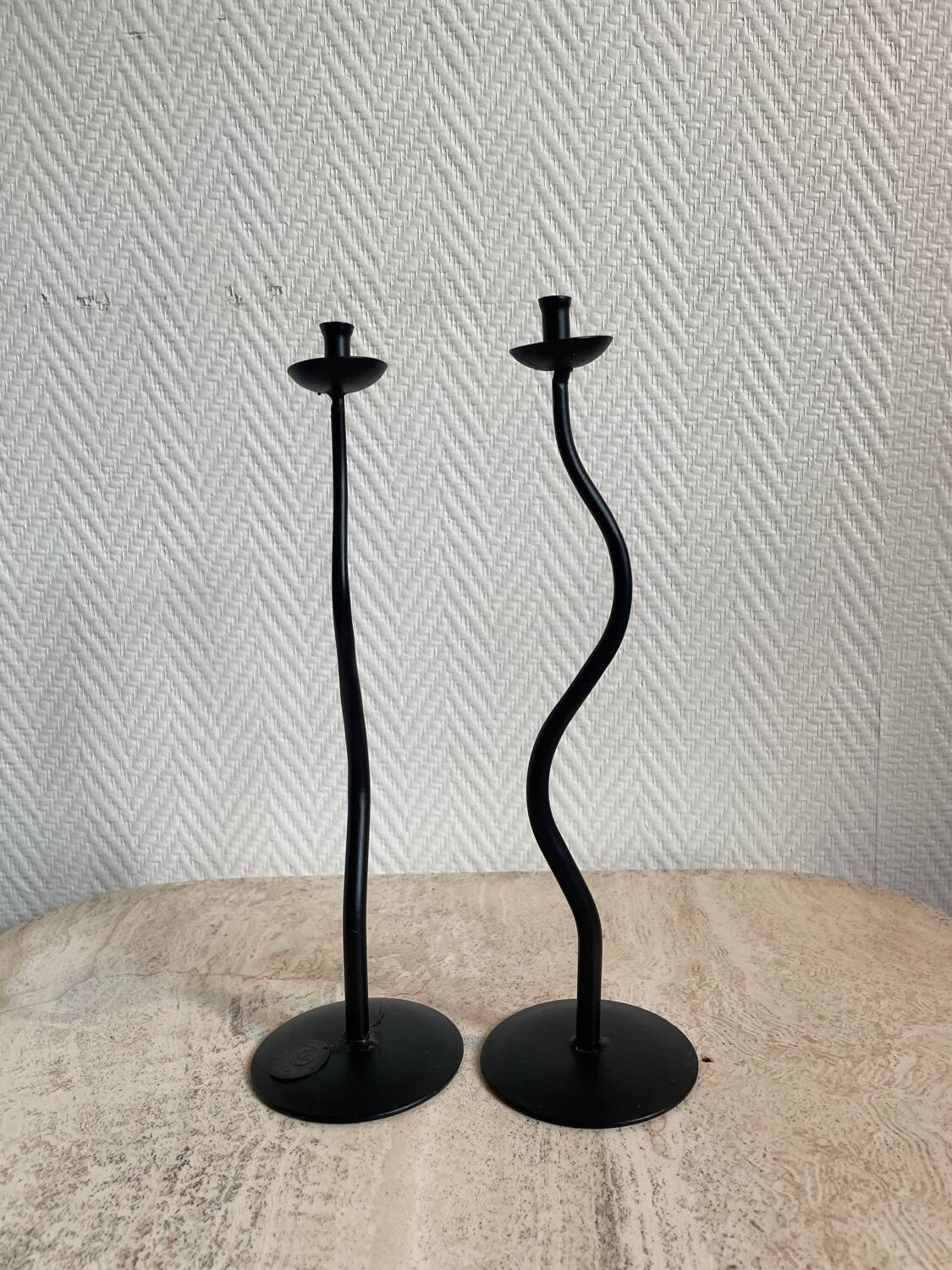 Pair of Hysteria France candlesticks 1990