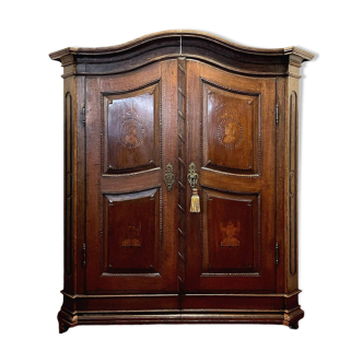 Armoire alsacienne baroque époque louis xiv en marqueterie