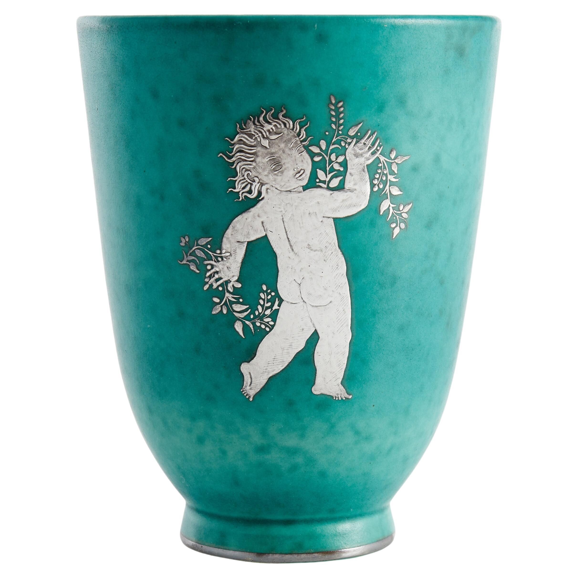 Vase Wilhelm Kage "argenta" for Gustavsberg Sweden 1945