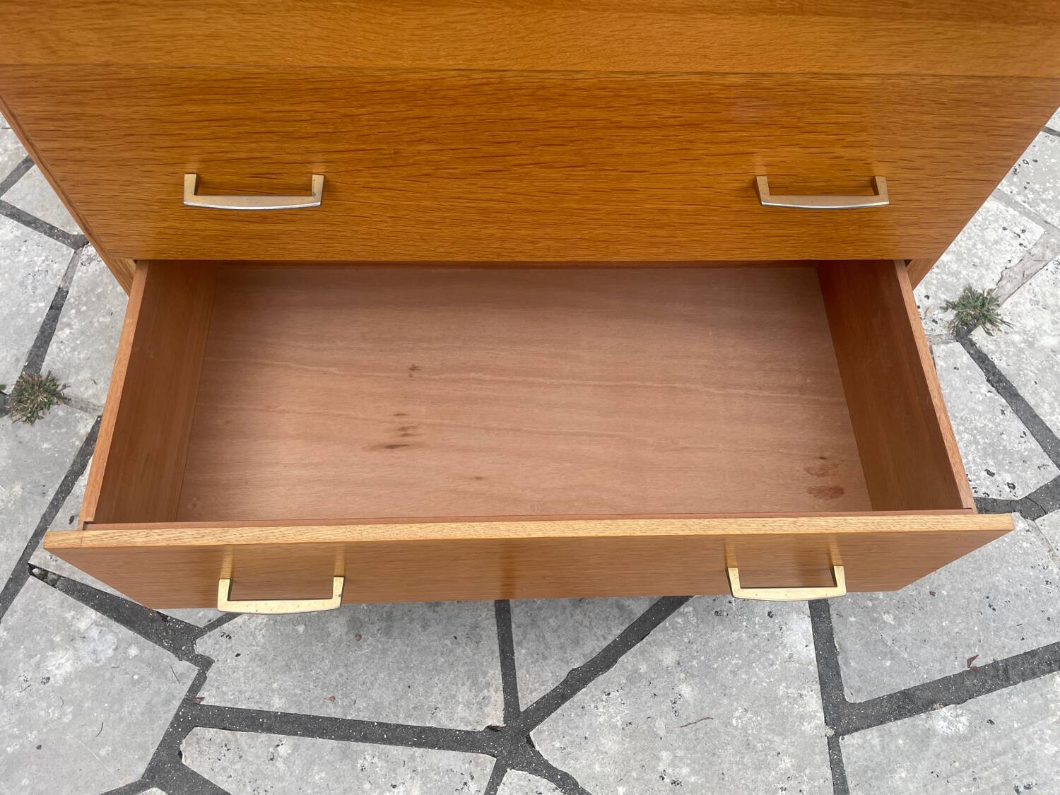 Vintage chest of drawers with compass feet