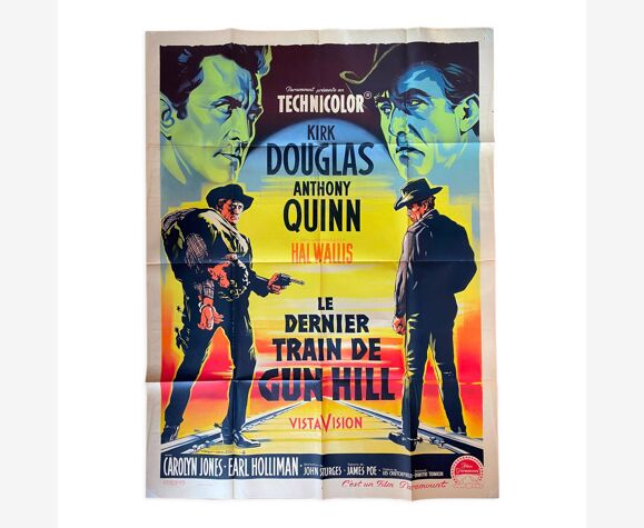 Affiche cinéma originale "Le dernier train de Gun Hill" Kirk Douglas 120x160cm 1959