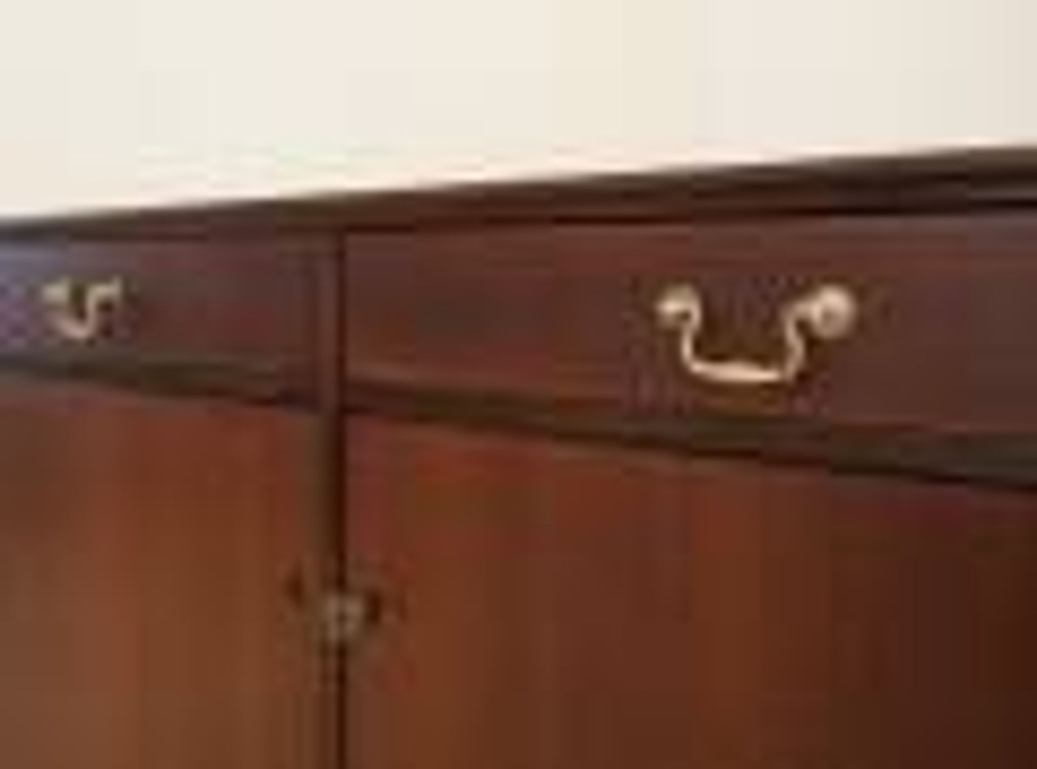 Danish mahogany veneered cabinet with drawers and lockable doors, 1970s